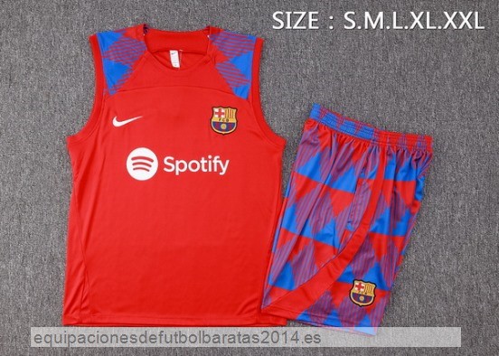 Nuevo Entrenamiento Sin Mangas Conjunto Completo Barcelona 23/24 Rojo Azul Baratas